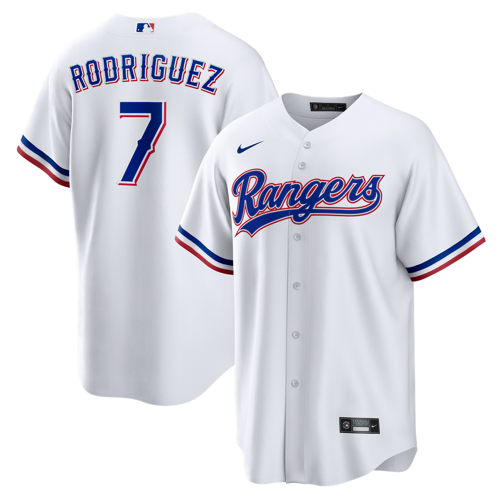 Texas Rangers Nike Ivan Rodriguez Home Retired Player Replica Baseball Jersey - White