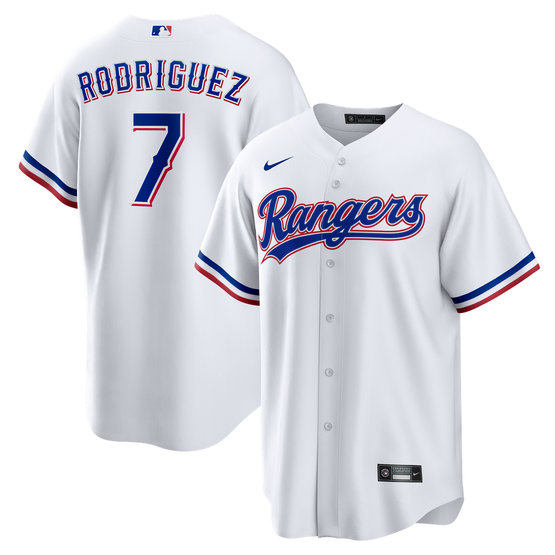 Texas Rangers Nike Ivan Rodriguez Home Retired Player Replica Baseball Jersey - White