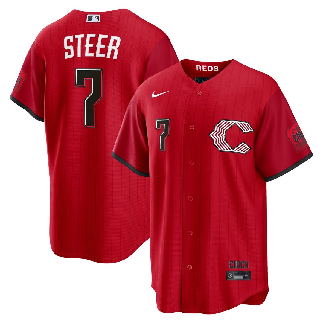 Cincinnati Reds Nike Spencer Steer 2026 City Connect Stadium Baseball Jersey - Red