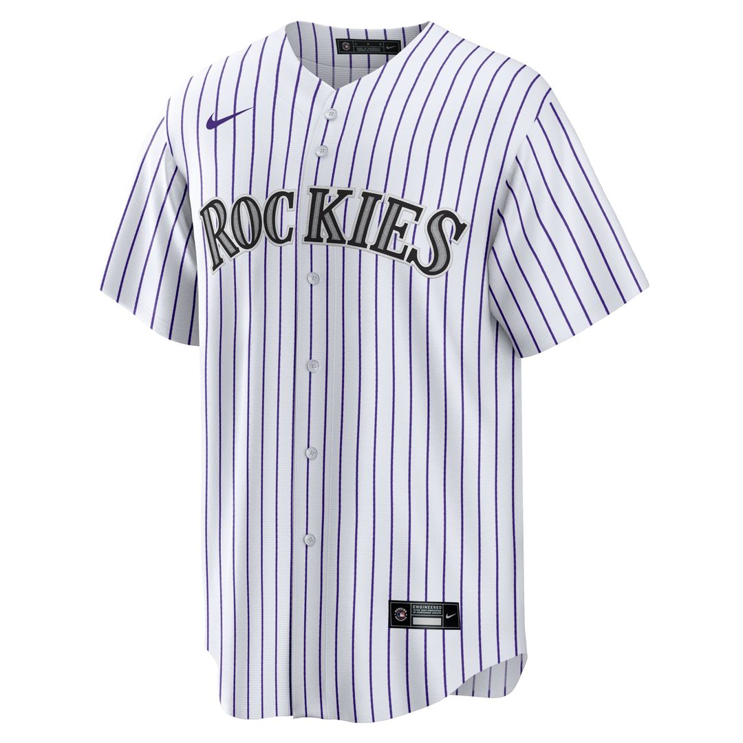Colorado Rockies Nike Kris Bryant /Purple Replica Baseball Jersey - White