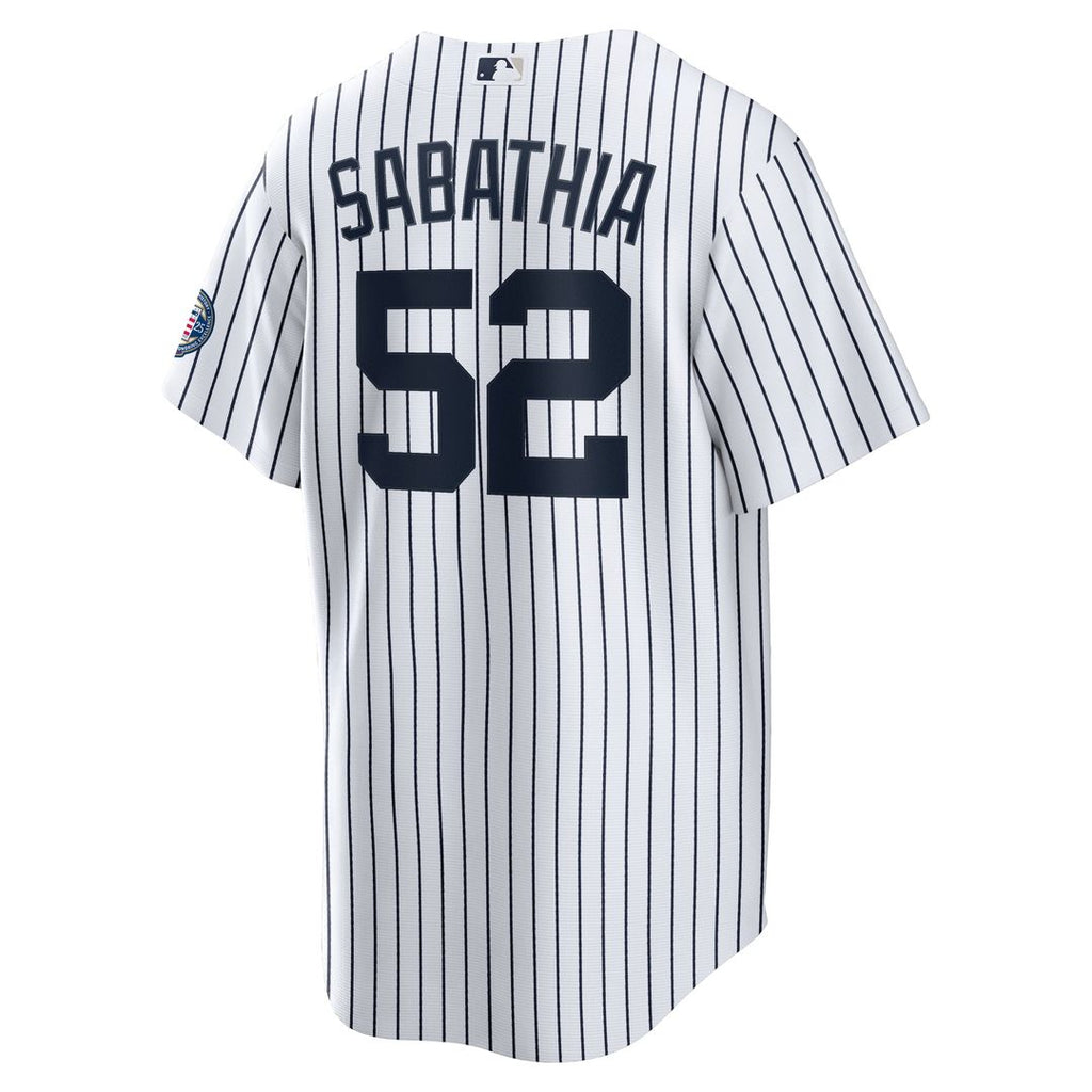 New York Yankees Nike CC Sabathia 2025 Baseball Hall of Fame Name & Number Retired Replica Baseball Jersey - White
