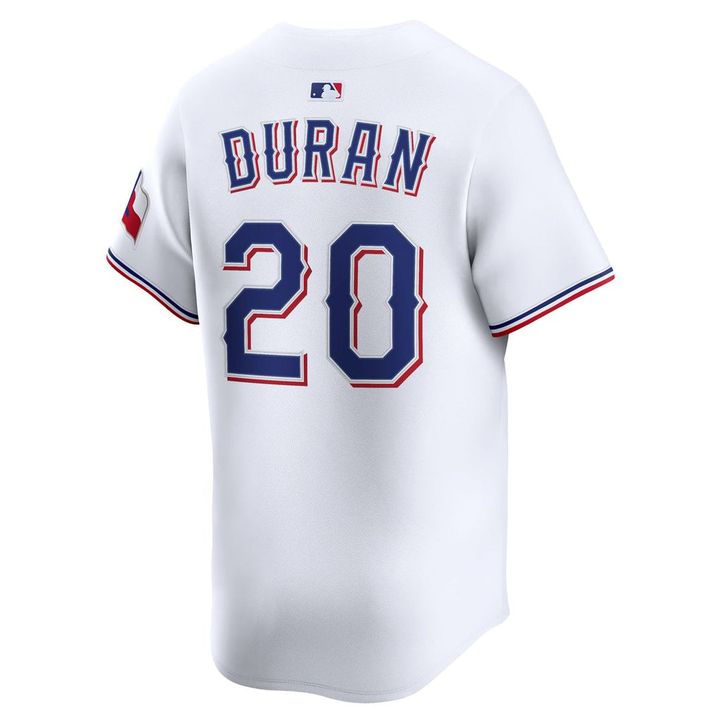 Texas Rangers Nike Ezequiel Duran Home Limited Baseball Jersey - White