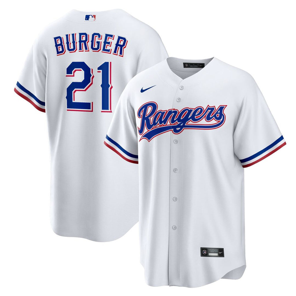 Texas Rangers Nike Jake Burger Home Replica Baseball Jersey - White