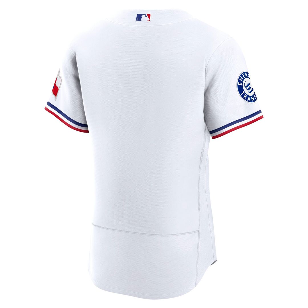 Texas Rangers Nike Home Sponsor Patch Authentic Baseball Jersey - White