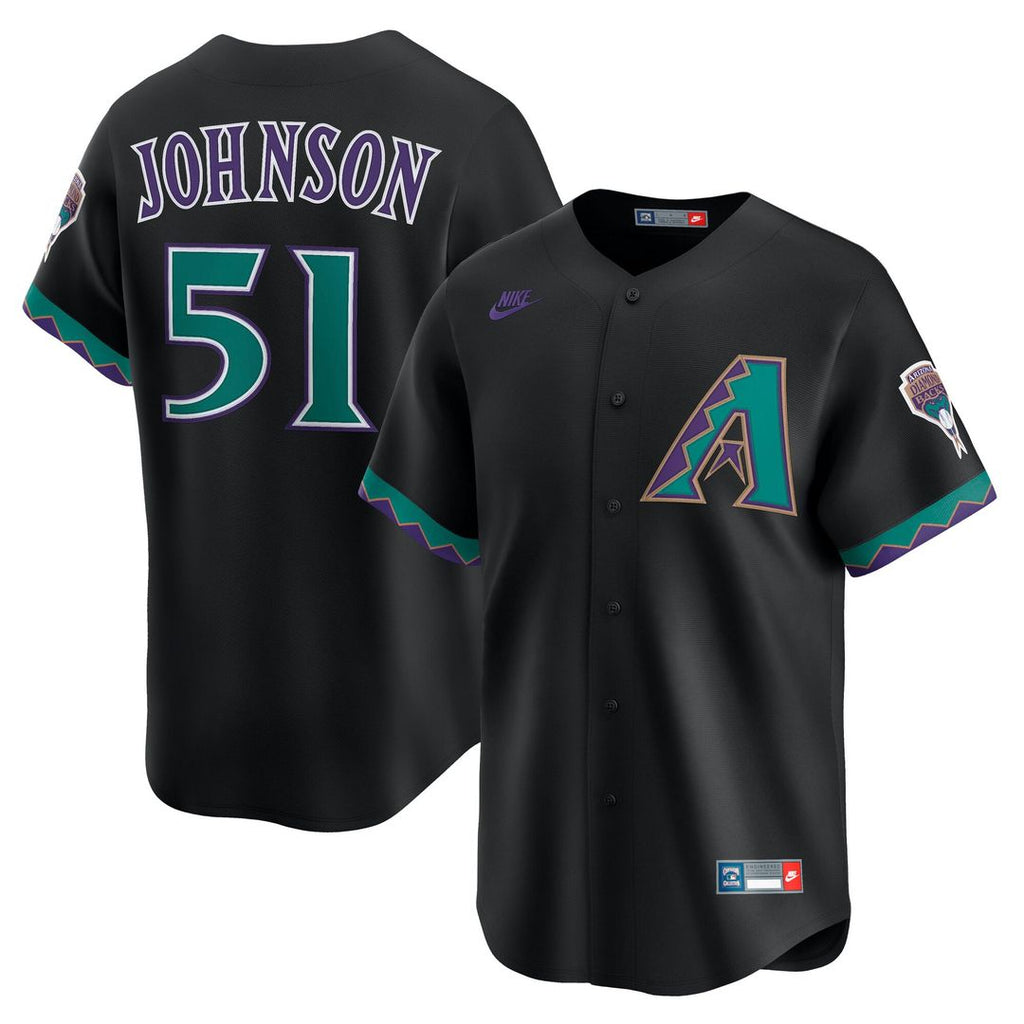 Arizona Diamondbacks Nike Randy Johnson Throwback Cooperstown Collection Limited Baseball Jersey - Black