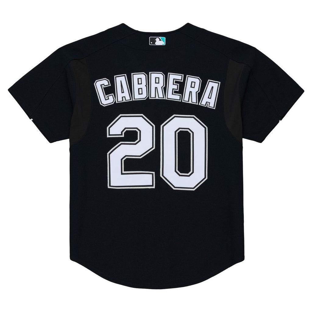Florida Marlins Mitchell & Ness Miguel Cabrera 2003 Cooperstown Mesh Batting Practice Button-Up Baseball Jersey - Black