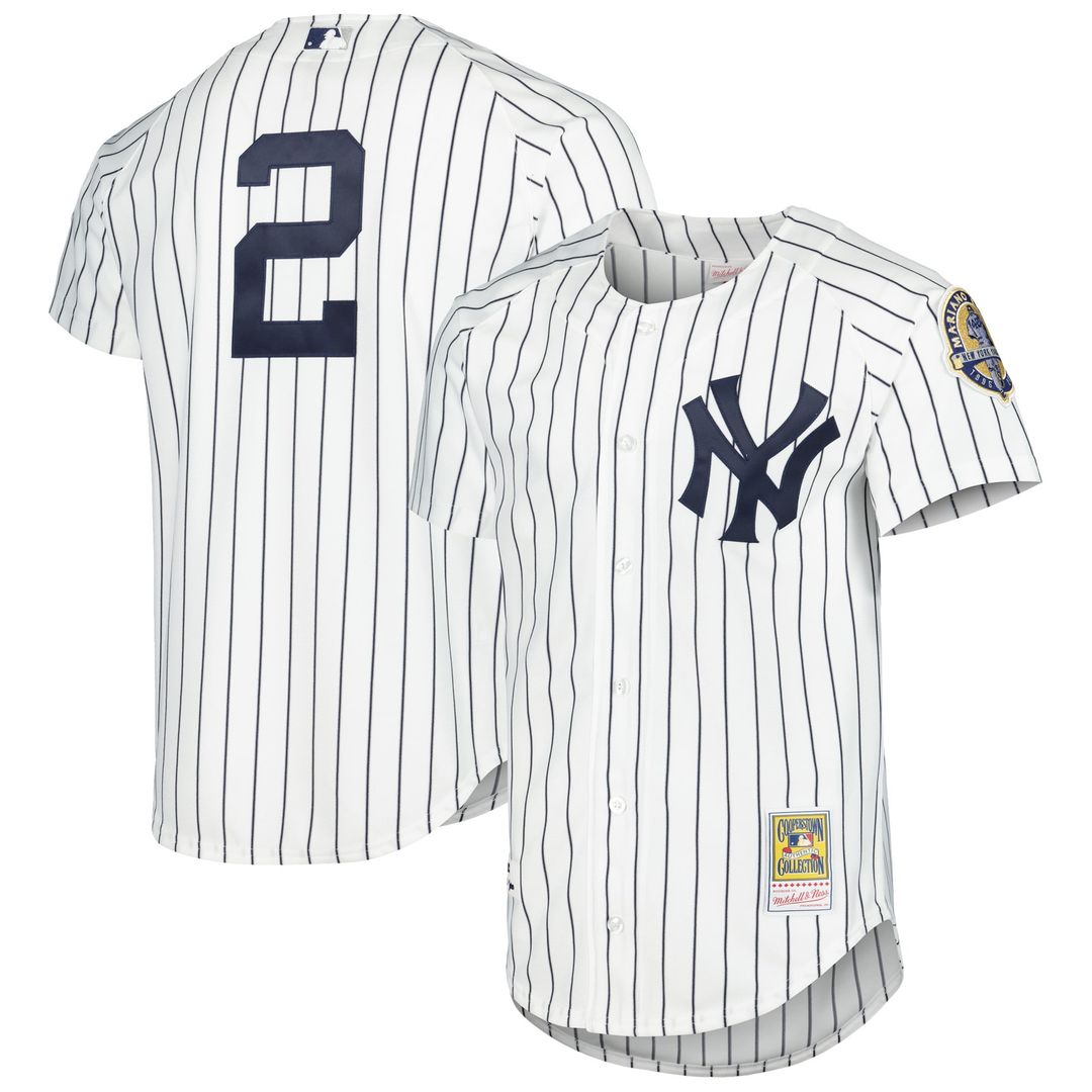 New York Yankees Mitchell & Ness Derek Jeter Cooperstown Collection Authentic Baseball Jersey - White