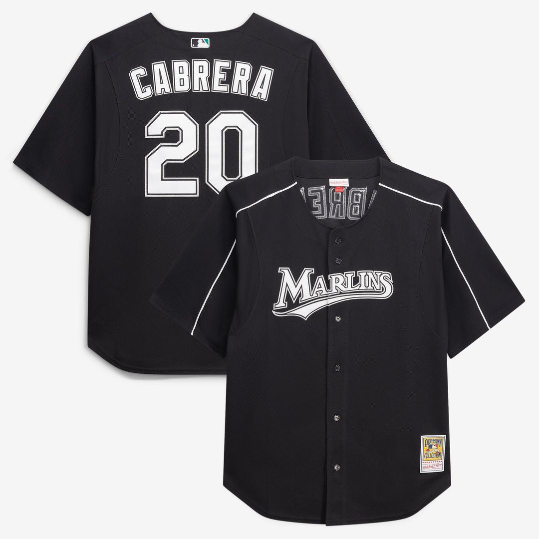 Miami Marlins Mitchell & Ness Miguel Cabrera Big & Tall Cooperstown Mesh Batting Practice Baseball Jersey - Black