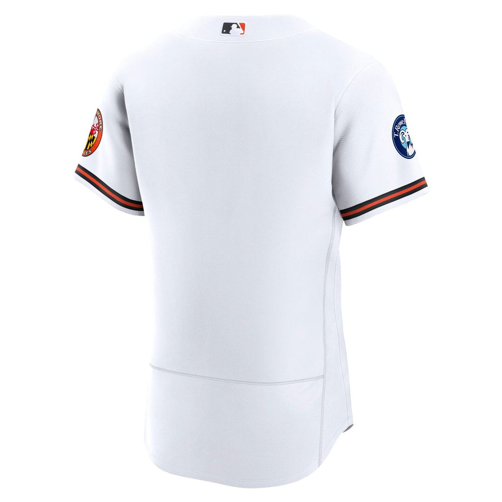 Baltimore Orioles Nike Home Sponsor Patch Authentic Baseball Jersey - White