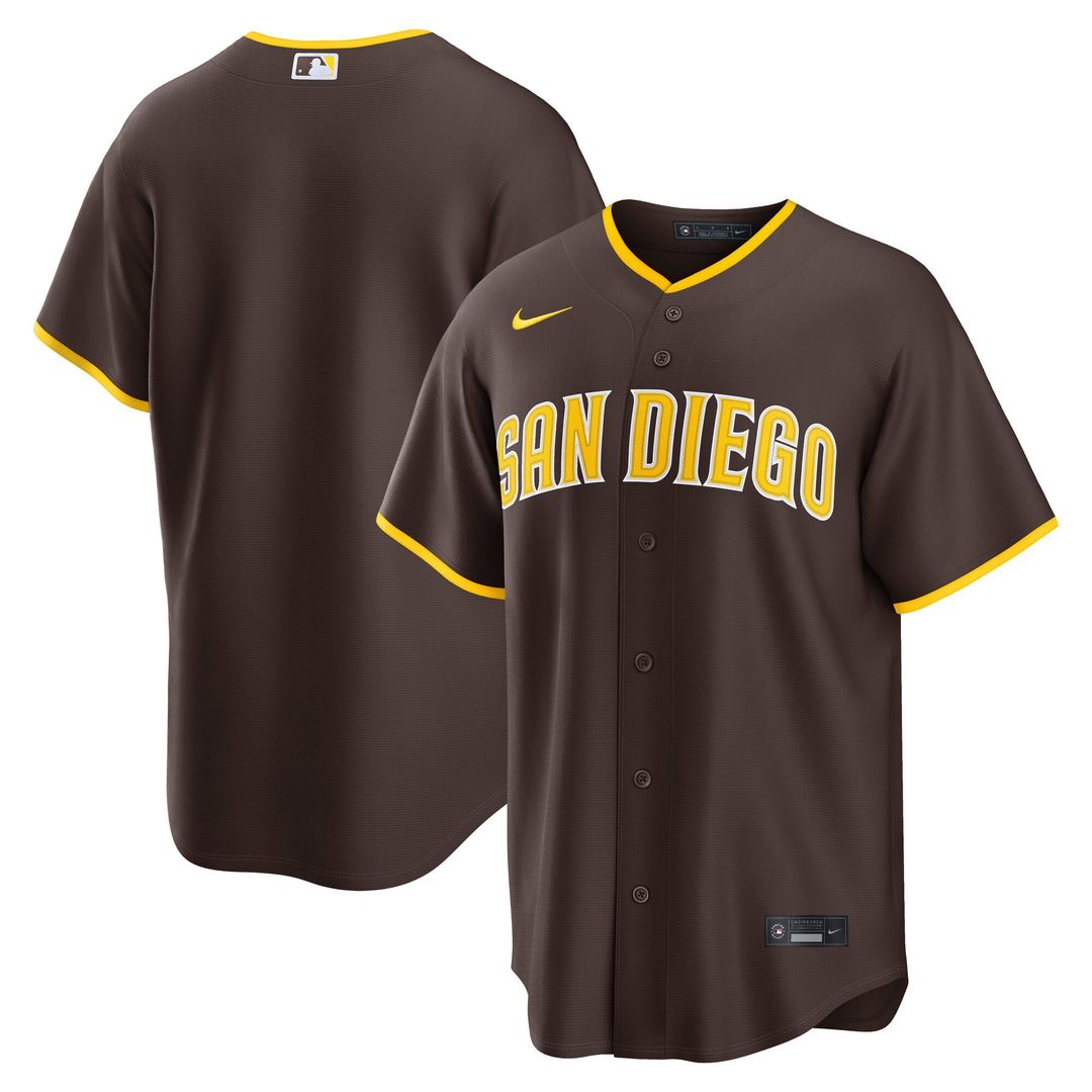 San Diego Padres Nike Road Replica Baseball Jersey - Brown