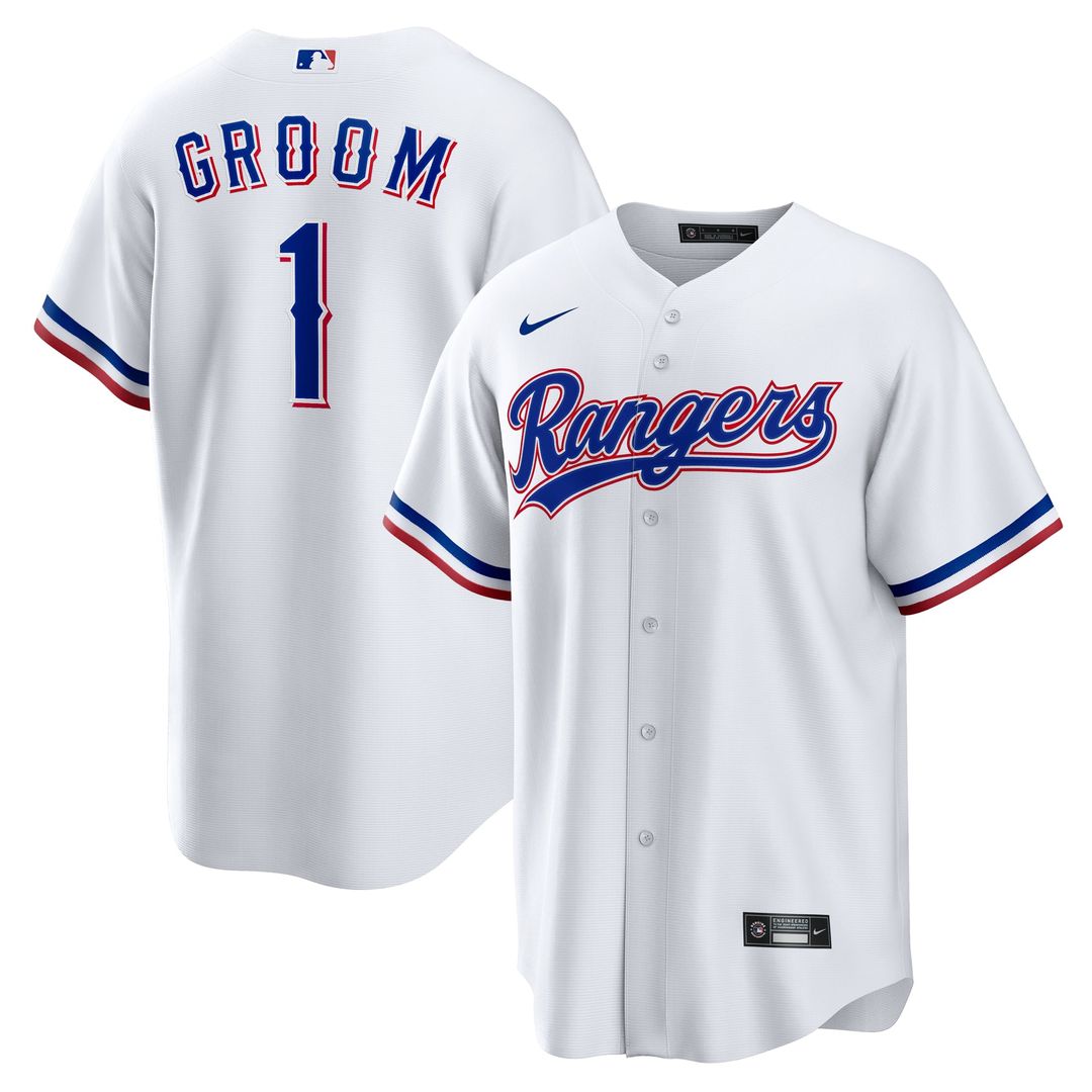 Texas Rangers Nike #1 Groom Home Replica Baseball Jersey - White