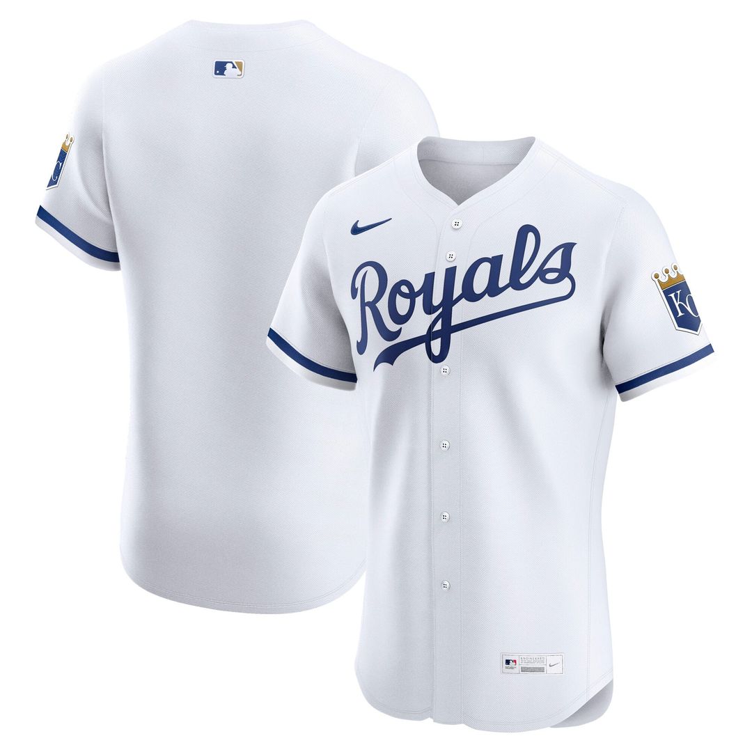 Kansas City Royals Nike Home Elite Baseball Jersey - White