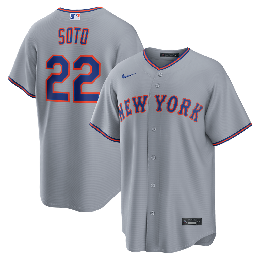 New York Mets Nike Juan Soto Road Replica Baseball Jersey - Gray