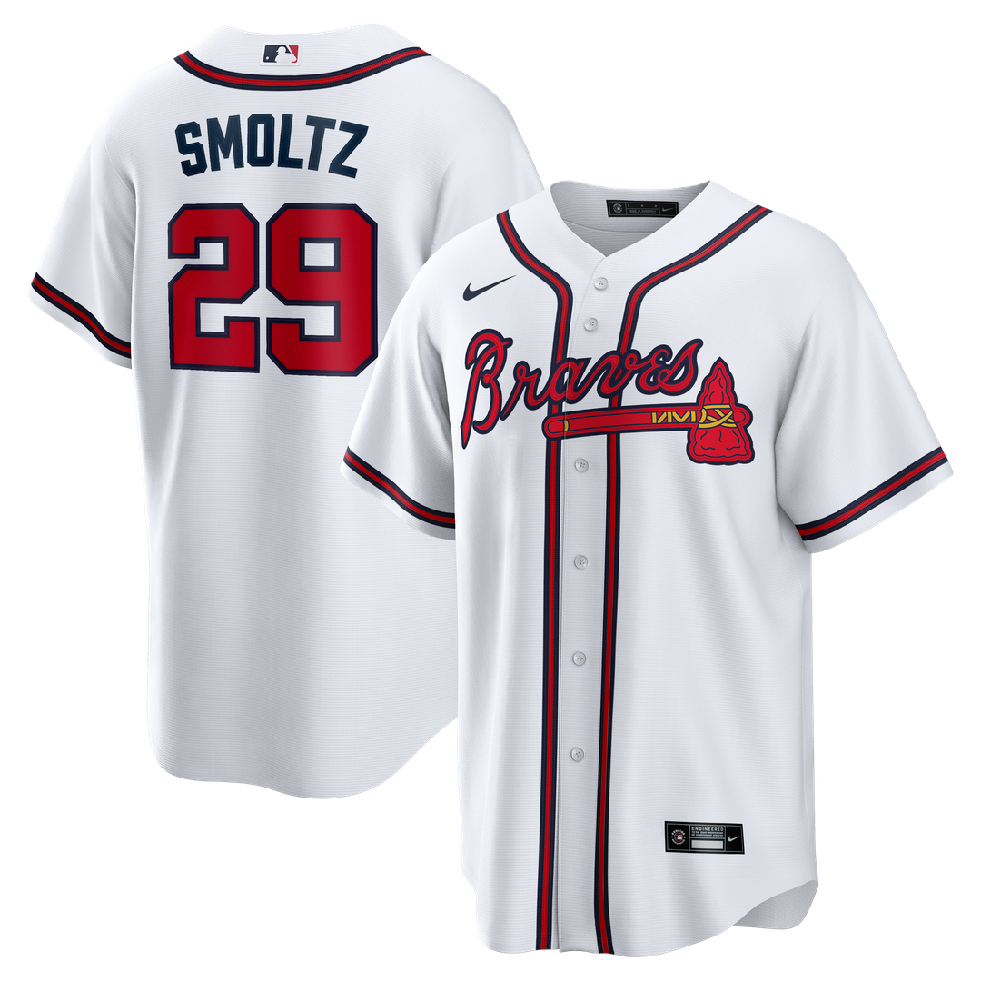 Atlanta Braves Nike John Smoltz Home Retired Player Replica Baseball Jersey - White