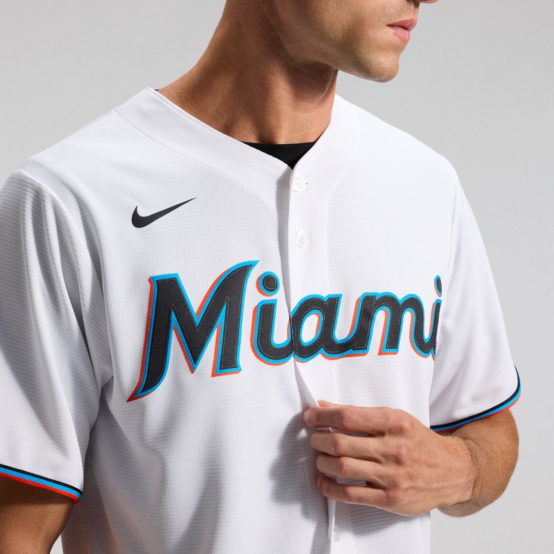 Miami Marlins Nike Home Replica Team Baseball Jersey - White
