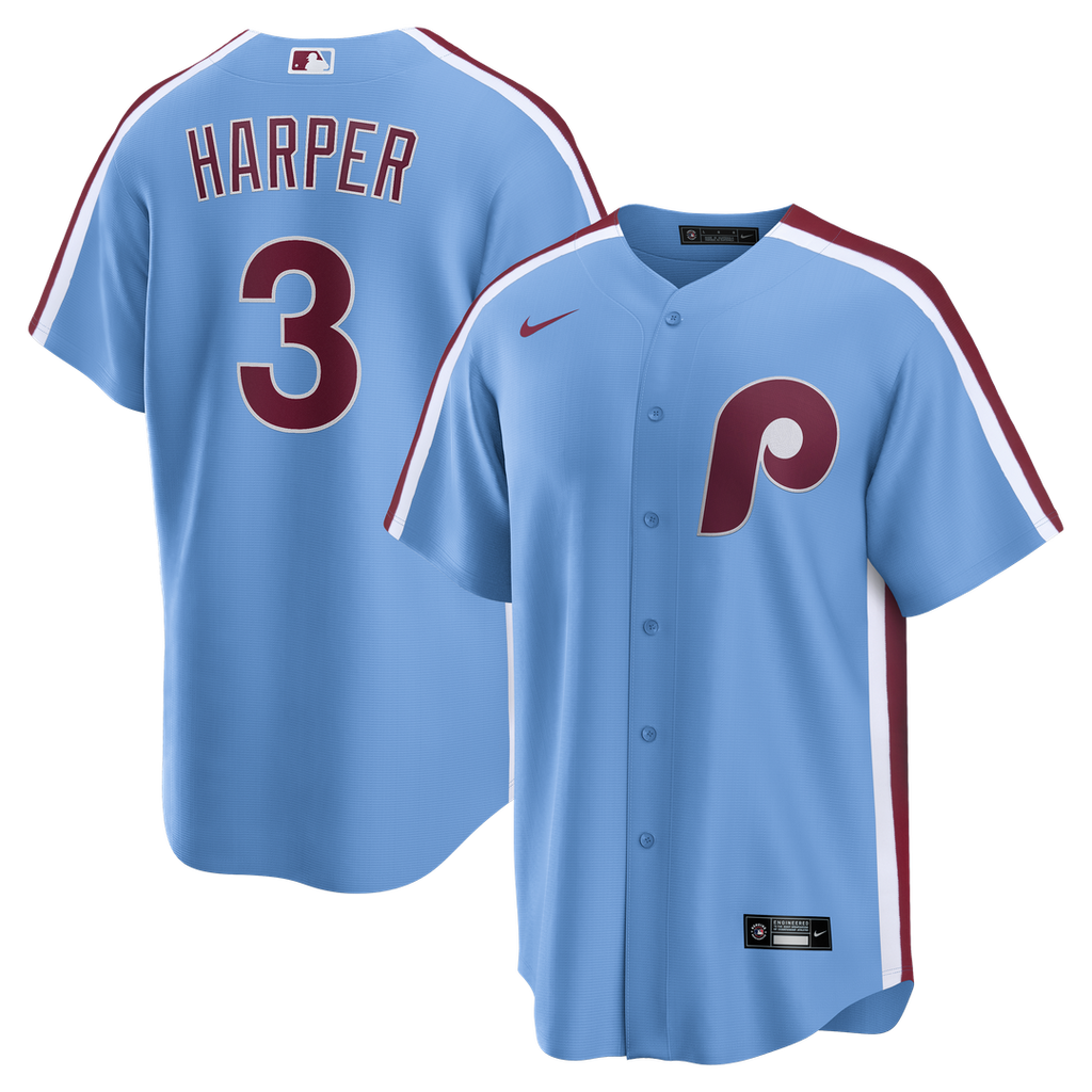 Philadelphia Phillies Nike Bryce Harper Alternate Replica Baseball Jersey - Light Blue