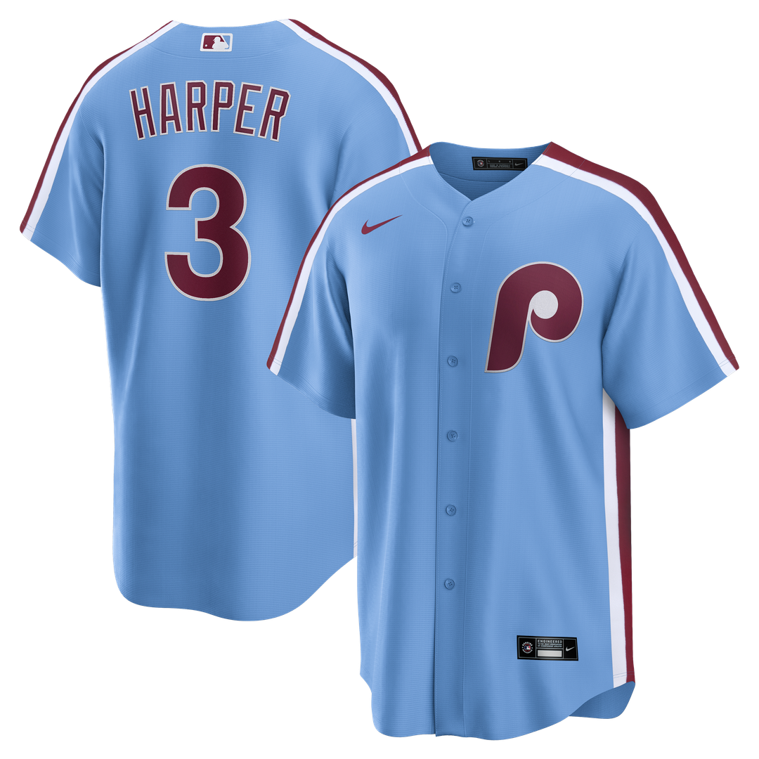Philadelphia Phillies Nike Bryce Harper Alternate Replica Baseball Jersey - Light Blue