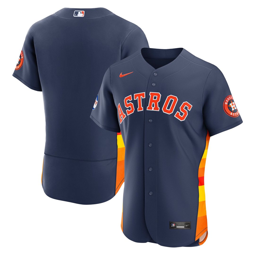 Houston Astros Nike Alternate Sponsor Patch Authentic Baseball Jersey - Orange