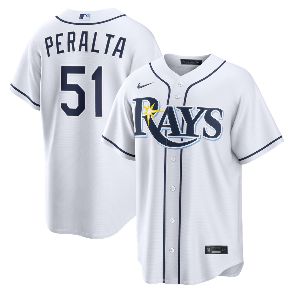 Tampa Bay Rays Nike Freddy Peralta Home Replica Baseball Jersey - White