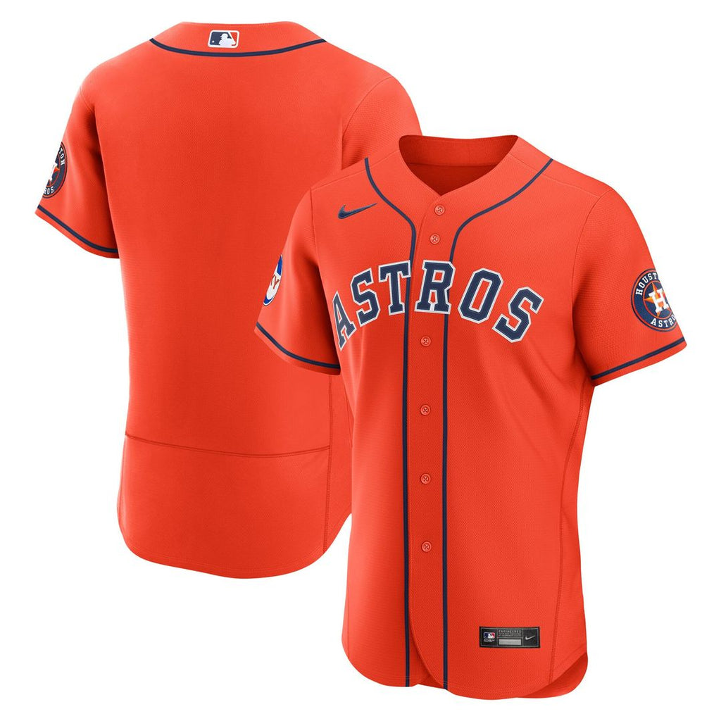 Houston Astros Nike Alternate Sponsor Patch Authentic Baseball Jersey - Orange