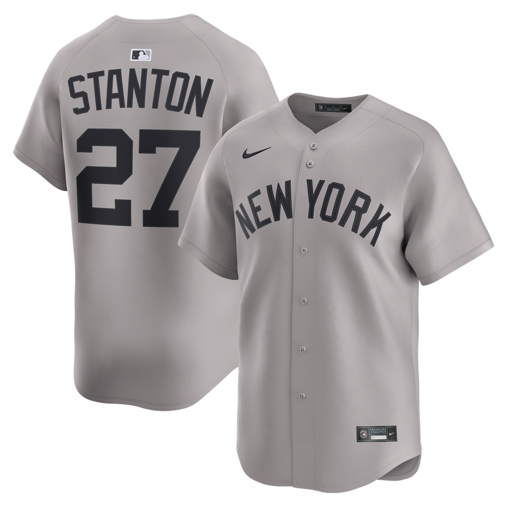 New York Yankees Nike Giancarlo Stanton Road Limited Baseball Jersey - Gray