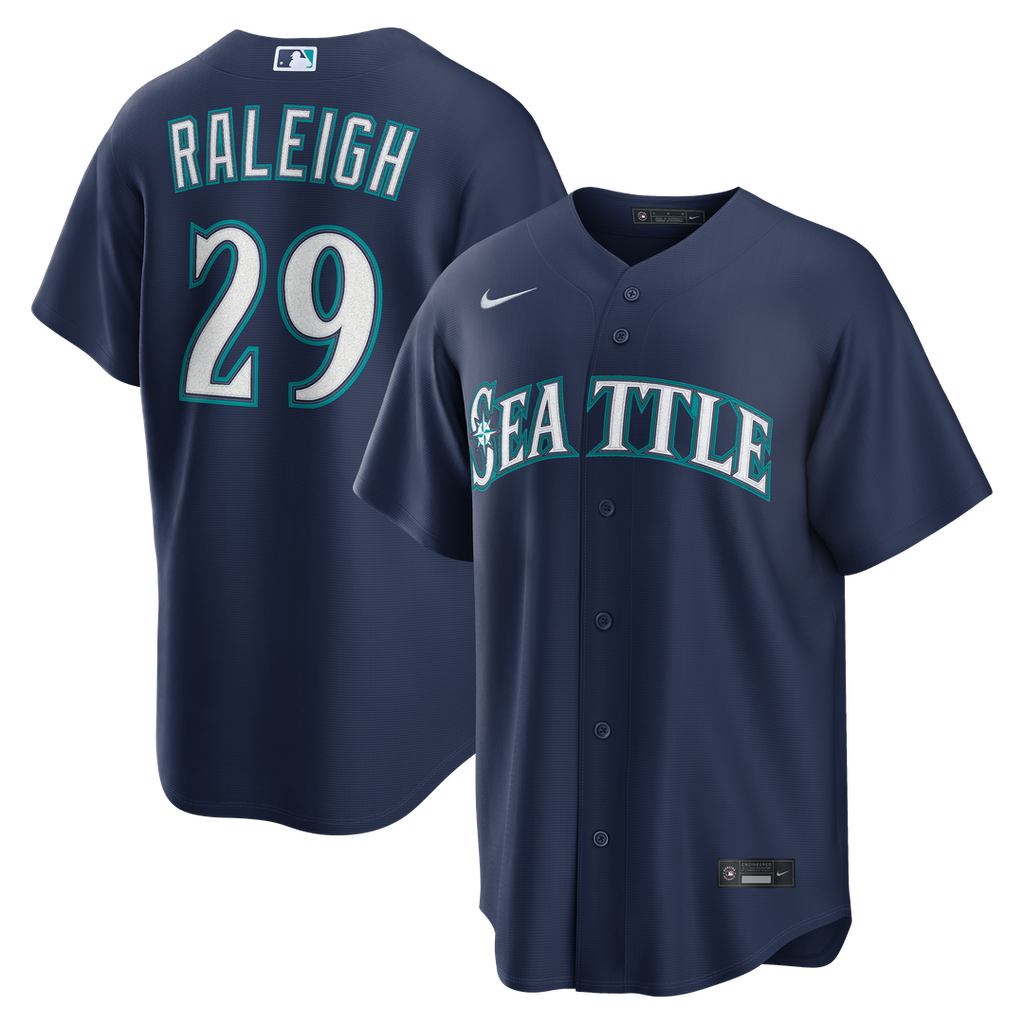 Seattle Mariners Nike Cal Raleigh Road Replica Baseball Jersey - Navy