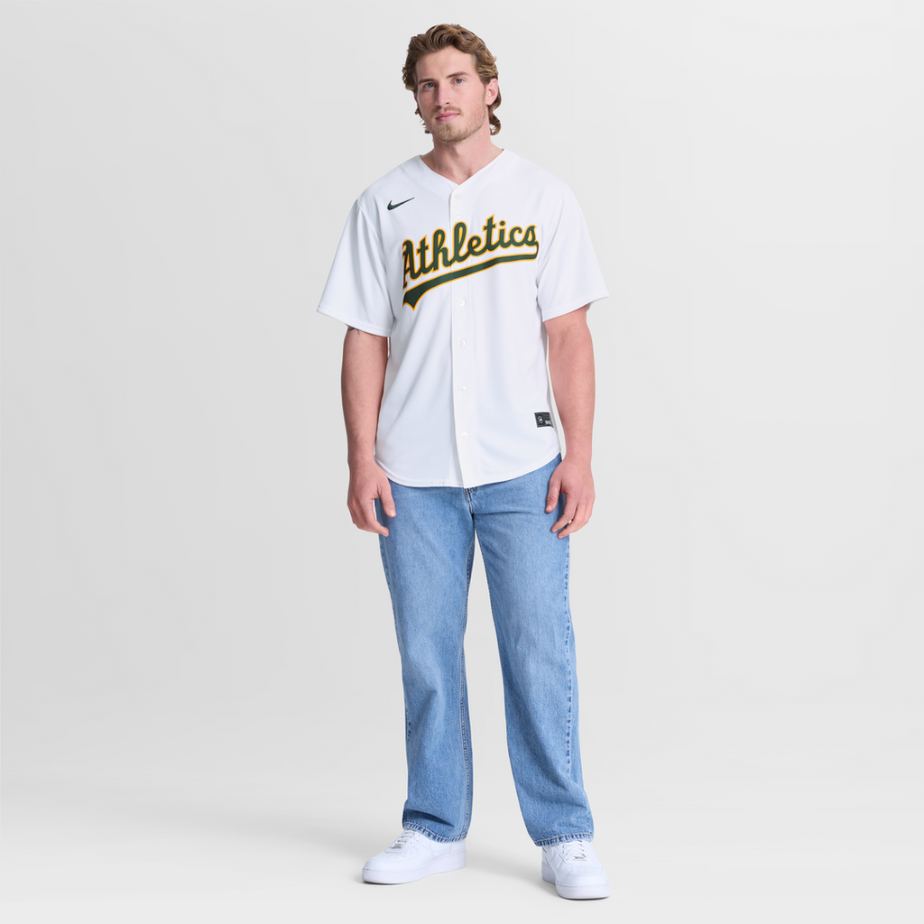 Athletics Nike Home Replica Baseball Jersey - White