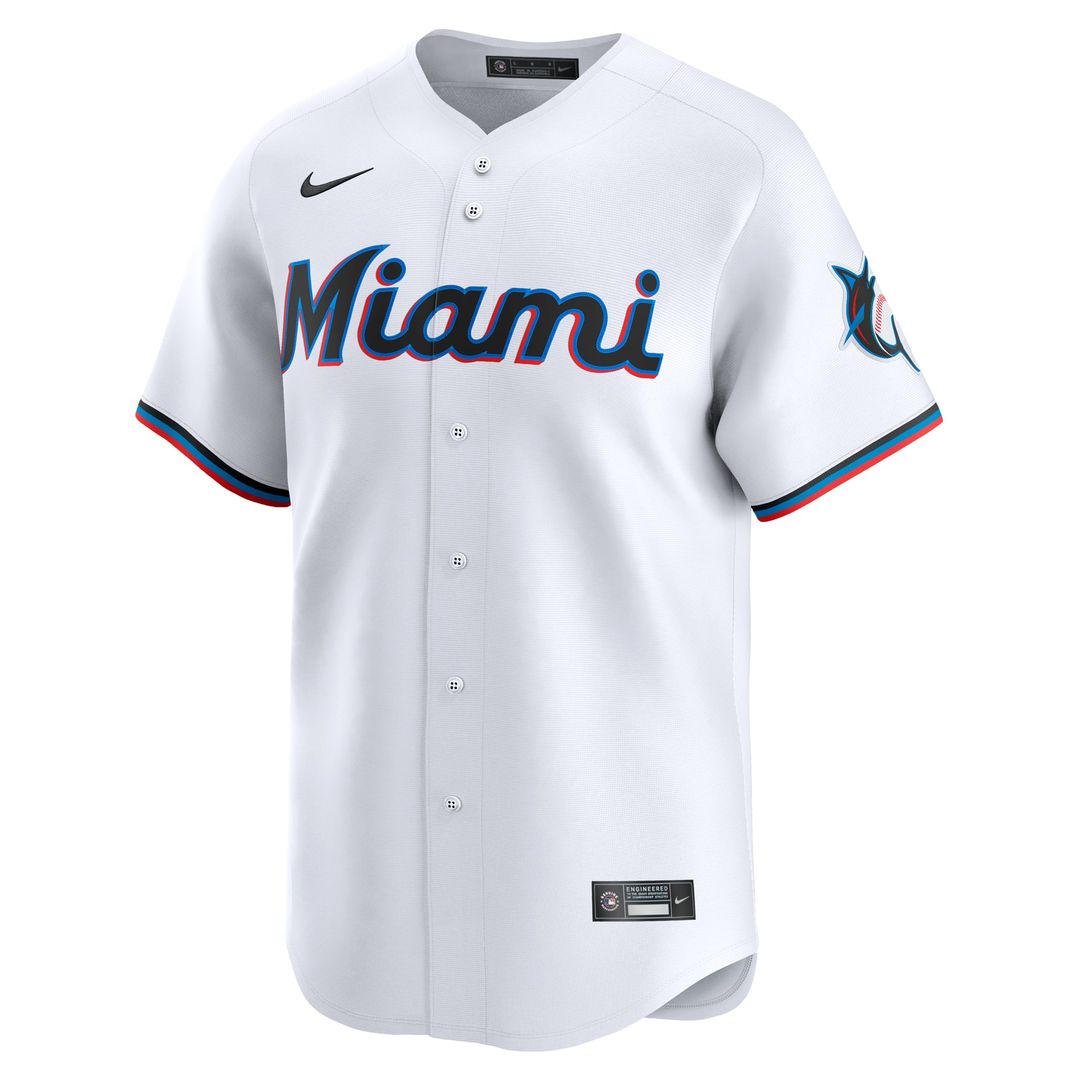 Miami Marlins Nike #1 Dad Home Limited Baseball Jersey - White