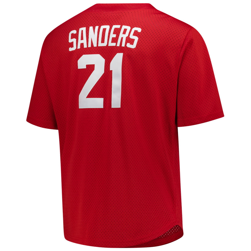 Cincinnati Reds Mitchell & Ness Deion Sanders Big & Tall Cooperstown Mesh Batting Practice Baseball Jersey - Red