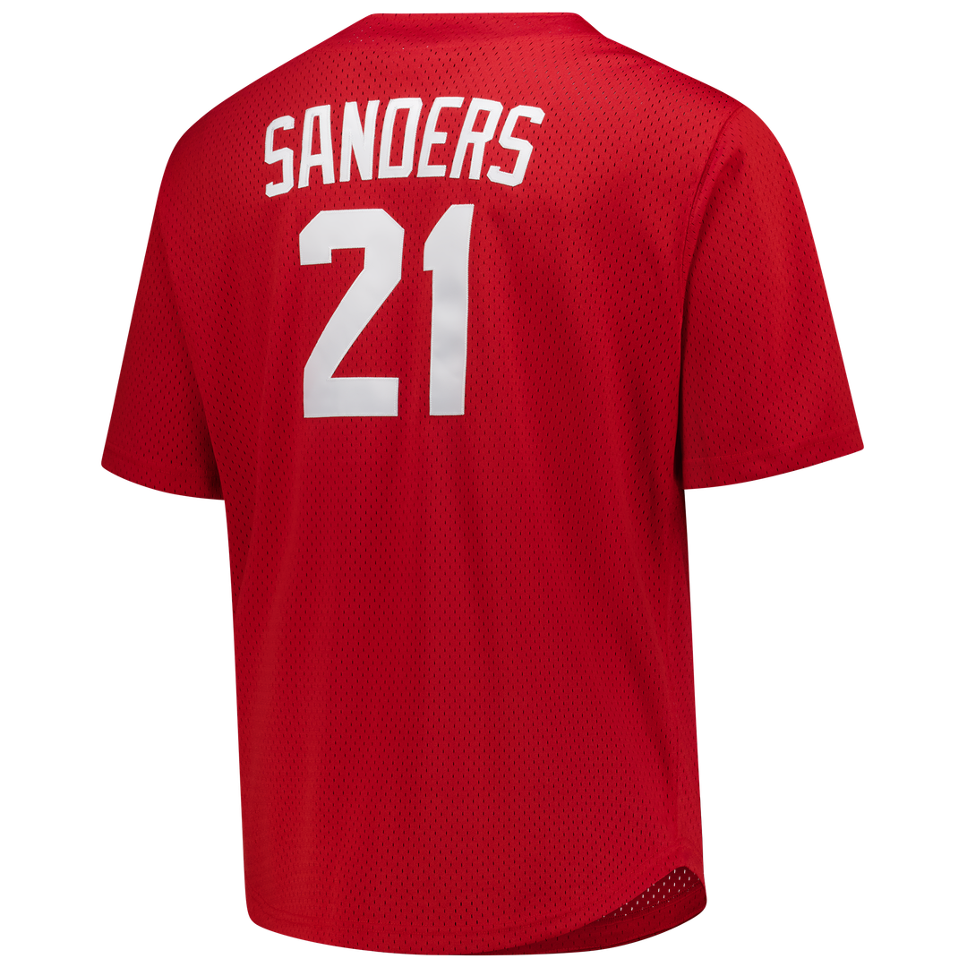 Cincinnati Reds Mitchell & Ness Deion Sanders Big & Tall Cooperstown Mesh Batting Practice Baseball Jersey - Red