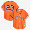 Detroit Tigers Mitchell & Ness Kirk Gibson Cooperstown Collection Mesh Batting Practice Button-Up Baseball Jersey - Orange