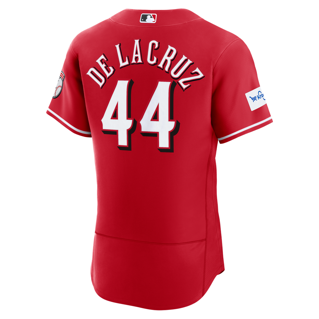 Cincinnati Reds Nike Elly De La Cruz Alternate Authentic Sponsor Patch Baseball Jersey - Red