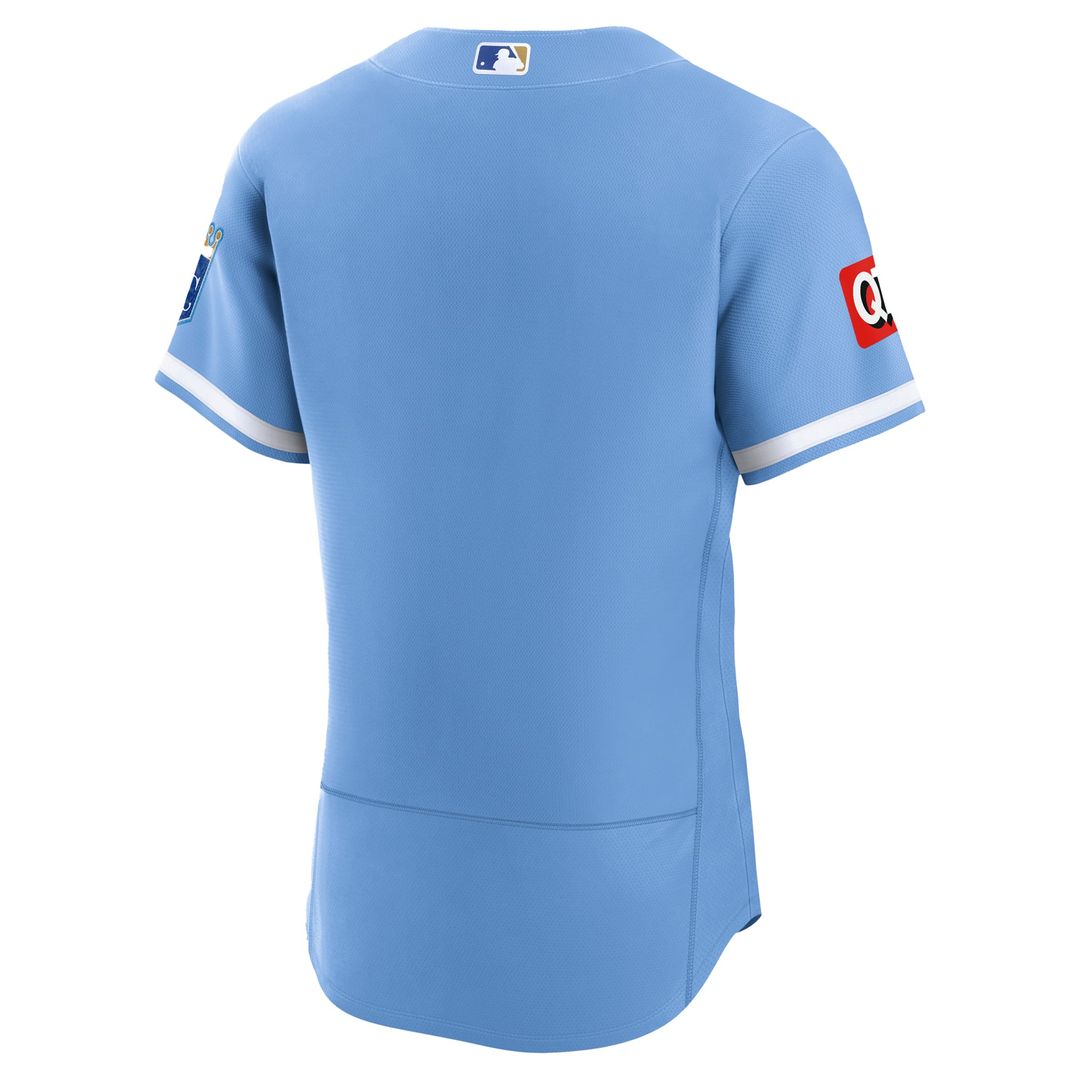 Kansas City Royals Nike Alternate Sponsor Patch Authentic Baseball Jersey - Light Blue