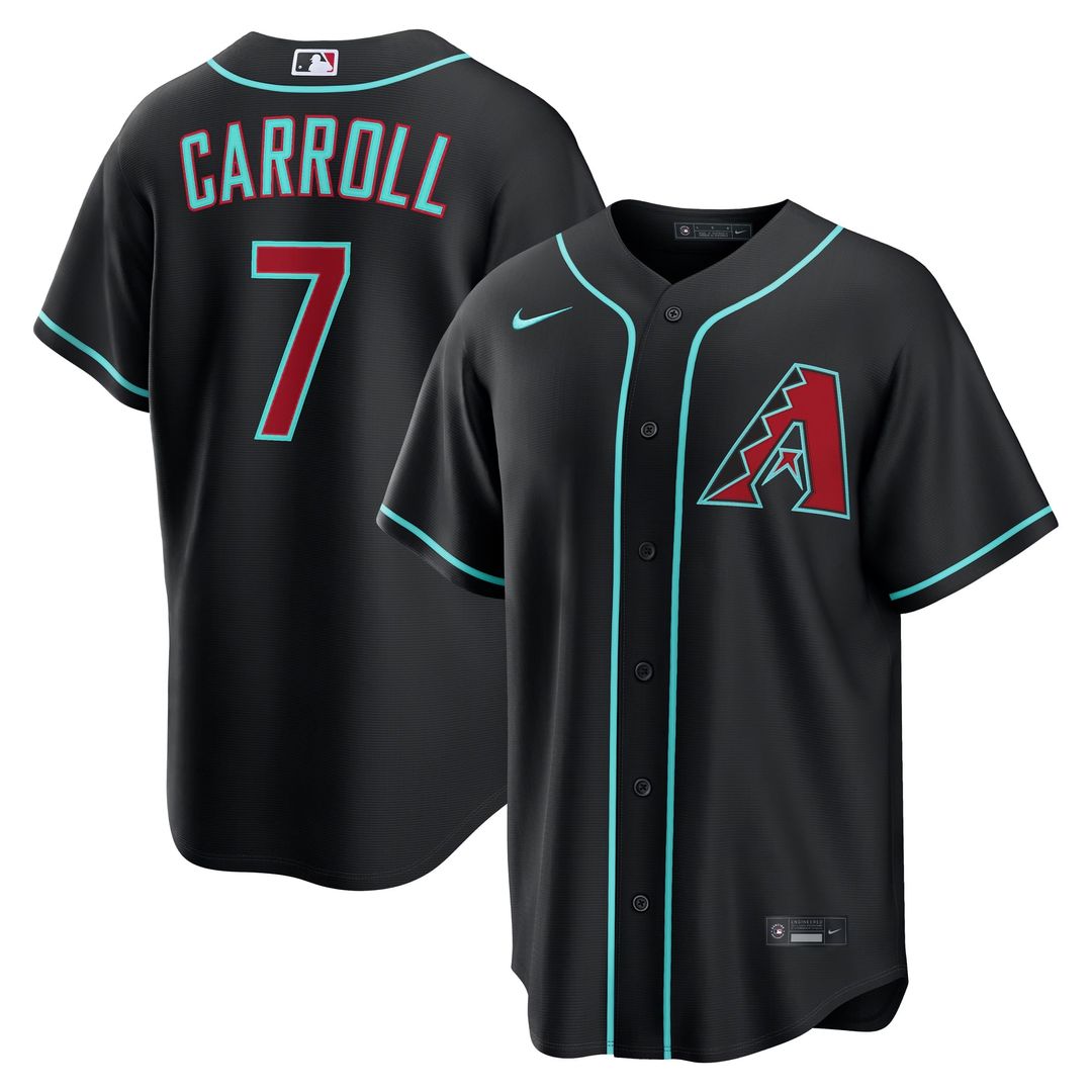 Arizona Diamondbacks Nike Corbin Carroll Alternate Replica Baseball Jersey - Black