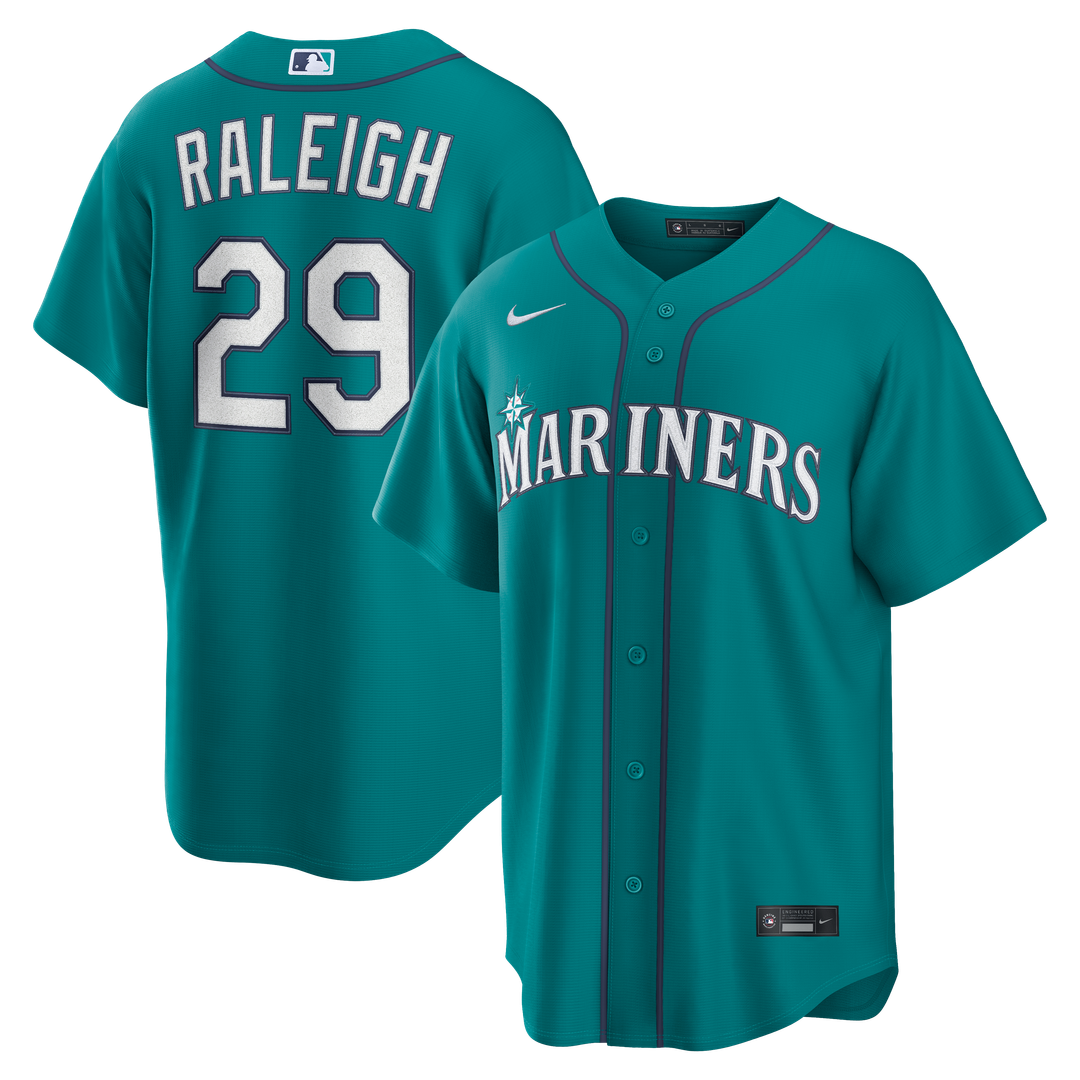 Seattle Mariners Nike Cal Raleigh Road Replica Baseball Jersey - Navy