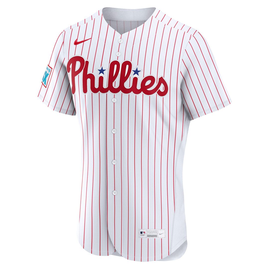 Philadelphia Phillies Nike Home Sponsor Patch Authentic Baseball Jersey - White