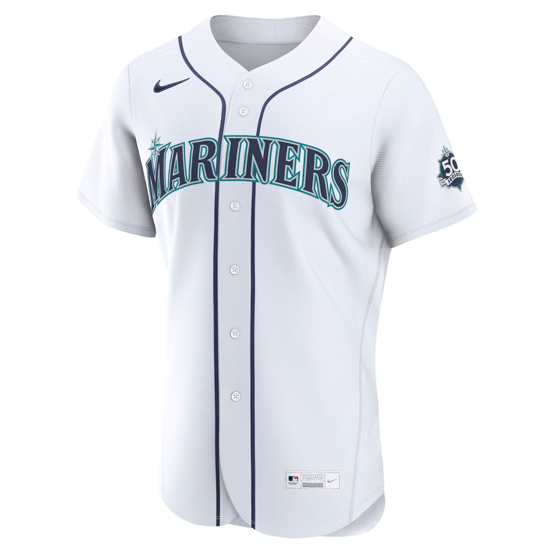 Seattle Mariners Nike Matt Brash Home 50th Season Authentic Baseball Jersey - White