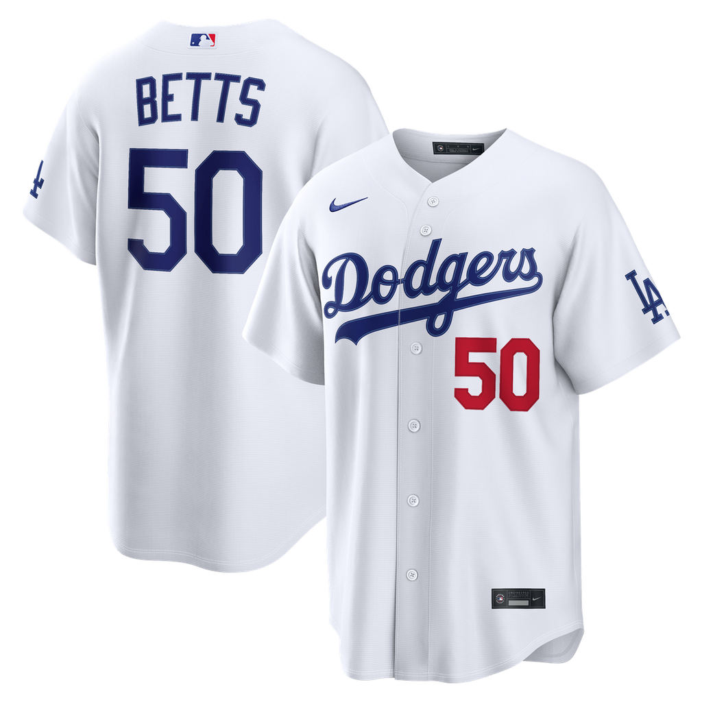 Los Angeles Dodgers Nike Mookie Betts Home Stadium Baseball Jersey - White