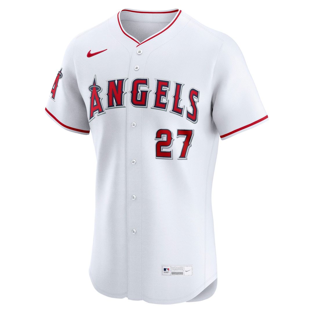 Los Angeles Angels Nike Mike Trout Home Elite Baseball Jersey - White