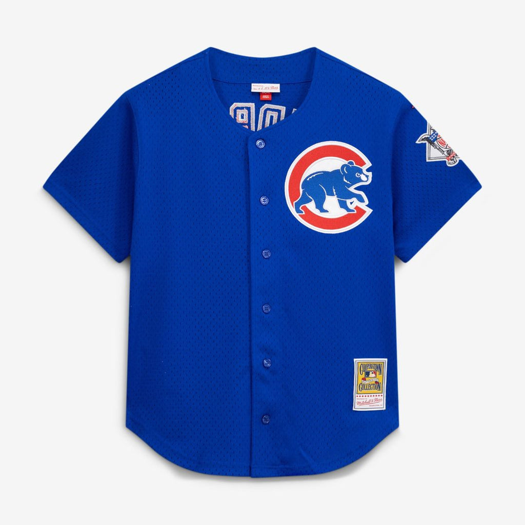Chicago Cubs Mitchell & Ness Ryne Sandberg Cooperstown Collection 1997 Mesh Batting Practice Button-Up Baseball Jersey - Royal