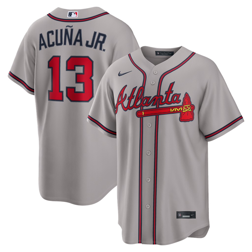 Atlanta Braves Nike Ronald Acuña Jr. Road Replica Baseball Jersey - Gray