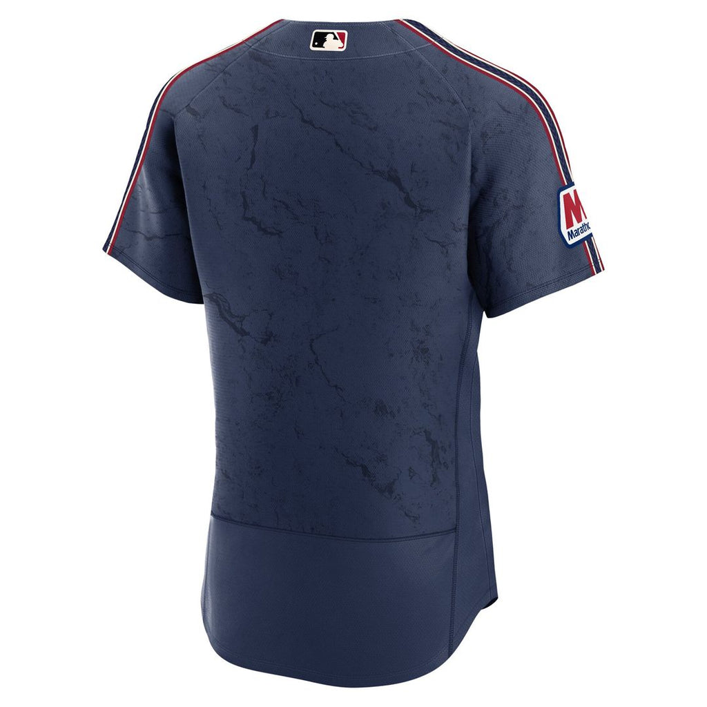 Cleveland Guardians Nike City Connect Authentic Sponsor Patch Baseball Jersey - Navy