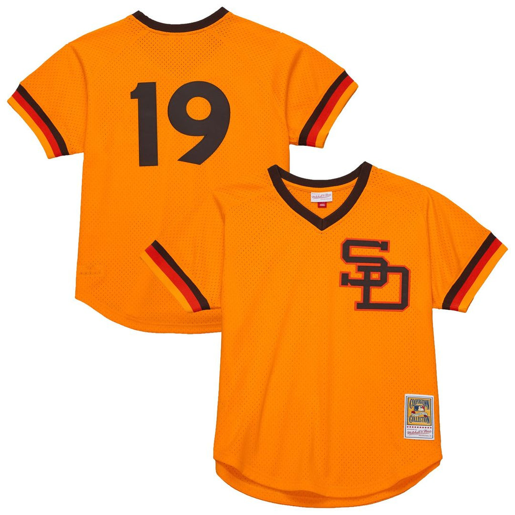 San Diego Padres Mitchell & Ness Tony Gwynn Big & Tall Cooperstown Mesh Batting Practice Baseball Jersey - Gold