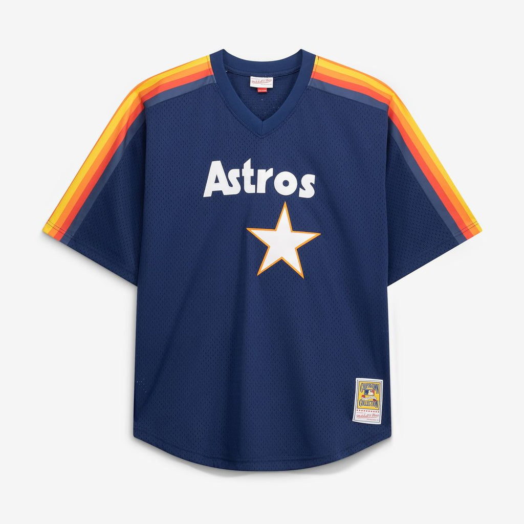 Houston Astros Mitchell & Ness Nolan Ryan Cooperstown Collection Big & Tall Mesh Batting Practice Baseball Jersey - Navy