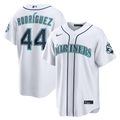 Seattle Mariners Nike Julio Rodríguez Home Stadium 50th Season Patch Baseball Jersey - White