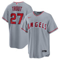 Los Angeles Angels Nike Mike Trout Road Replica Baseball Jersey - Gray