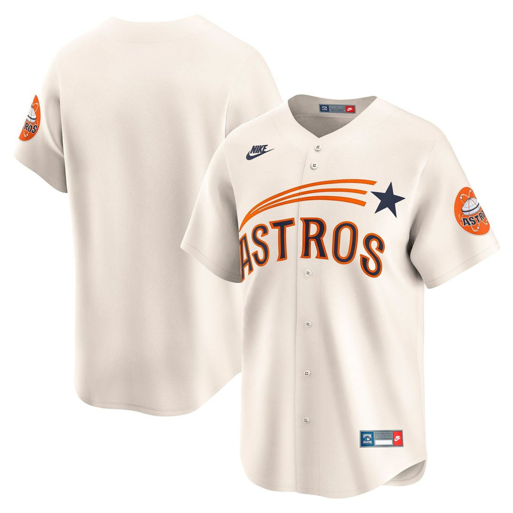 Houston Astros Nike Cooperstown Collection Limited Baseball Jersey - Cream