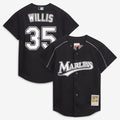 Florida Marlins Mitchell & Ness Dontrelle Willis Cooperstown Collection Mesh Batting Practice Button-Up Baseball Jersey - Black