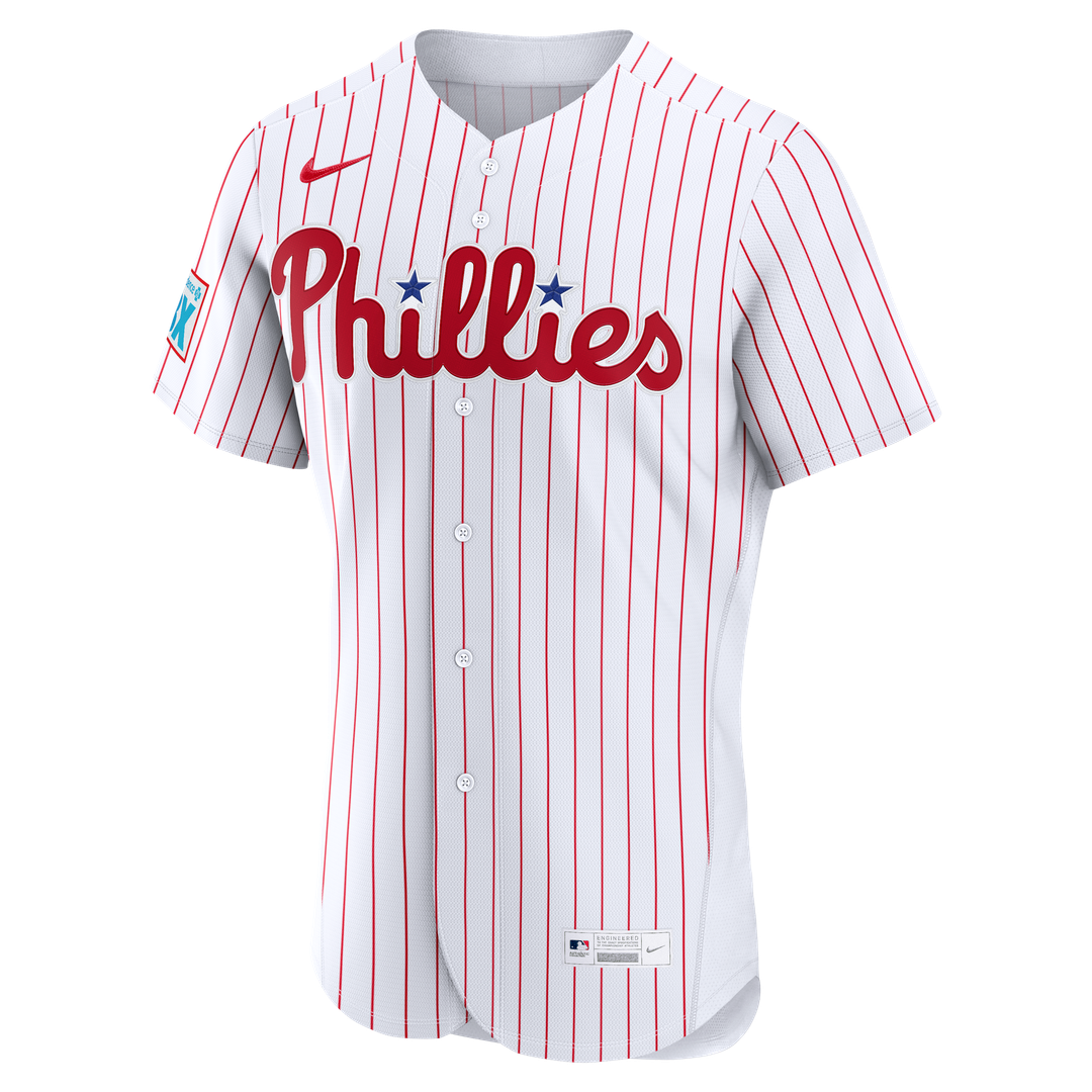 Philadelphia Phillies Nike Bryce Harper Home Authentic Sponsor Patch Baseball Jersey - White