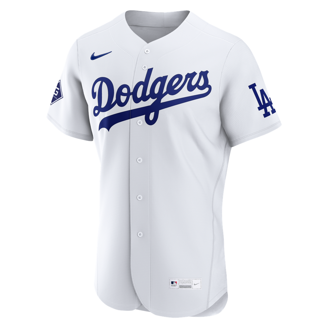 Los Angeles Dodgers Nike Home Sponsor Patch Authentic Baseball Jersey - White